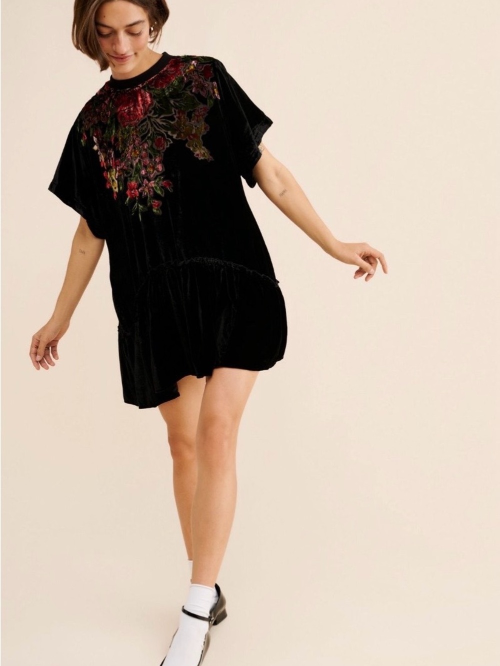 Free People Sweet Echoes Velvet Mini Dress